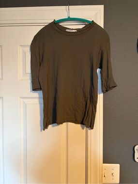 Stateside Women’s Olive Tee with Rolled Cuffs